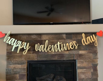 Happy Valentine’s Day banner, Valentines banner, heart banner, valentine’s decorations, valentines decor, Valentine’s Day banner
