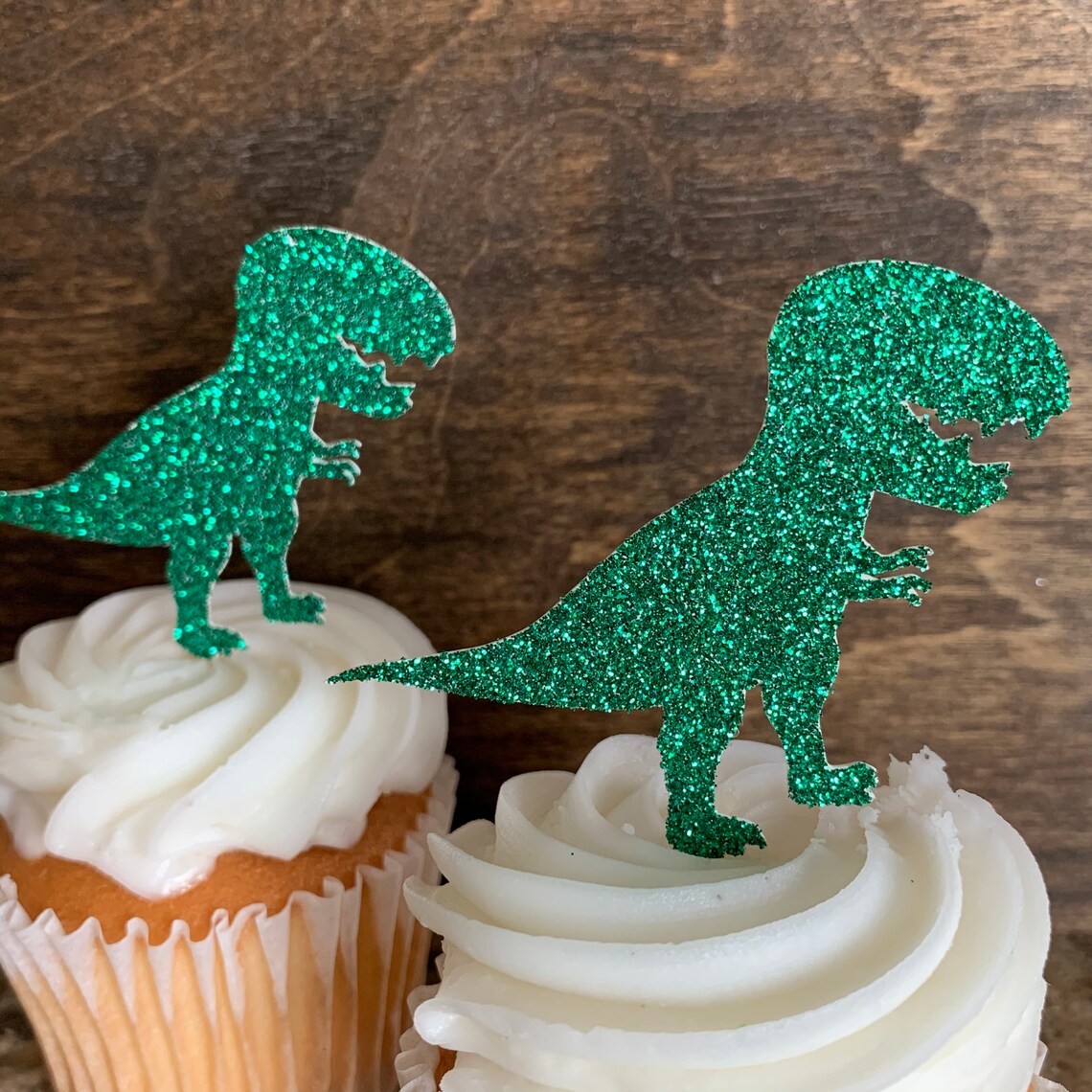 DIY Glitter T-rex Cupcake Toppers: Dinosaur Birthday Decor - Etsy
