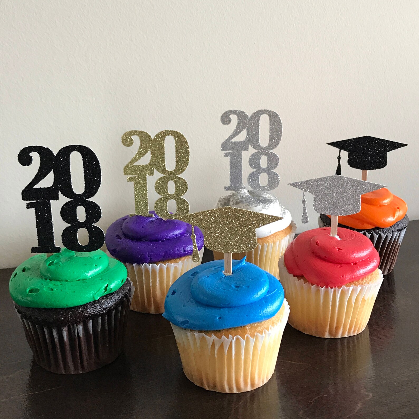 DIY Graduation Cupcake Toppers / graduation decorations / 2020 Etsy