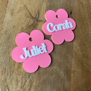 Daisy Bag Tag, Kids 3D KeyChain, Acrylic Tag, Flower Backpack Tag, Luggage Tag, Girl Bag Tag, Diaper Bag Tag, Back to School Bag Tag