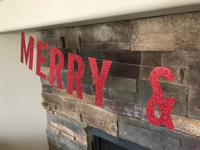 Merry &amp; Bright Banner Merry and Bright Banner Christmas - Etsy