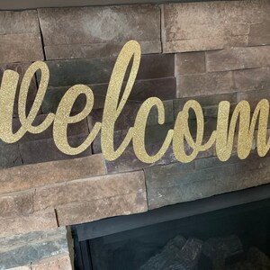 Custom Glitter Welcome Home Banner: Military Homecoming Party Decor image 5