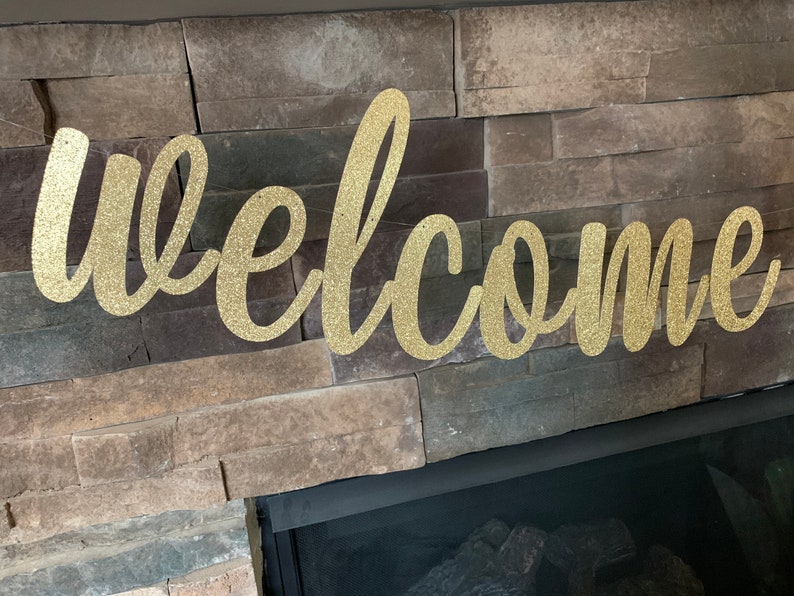 Custom Glitter Welcome Home Banner: Military Homecoming Party Decor image 5