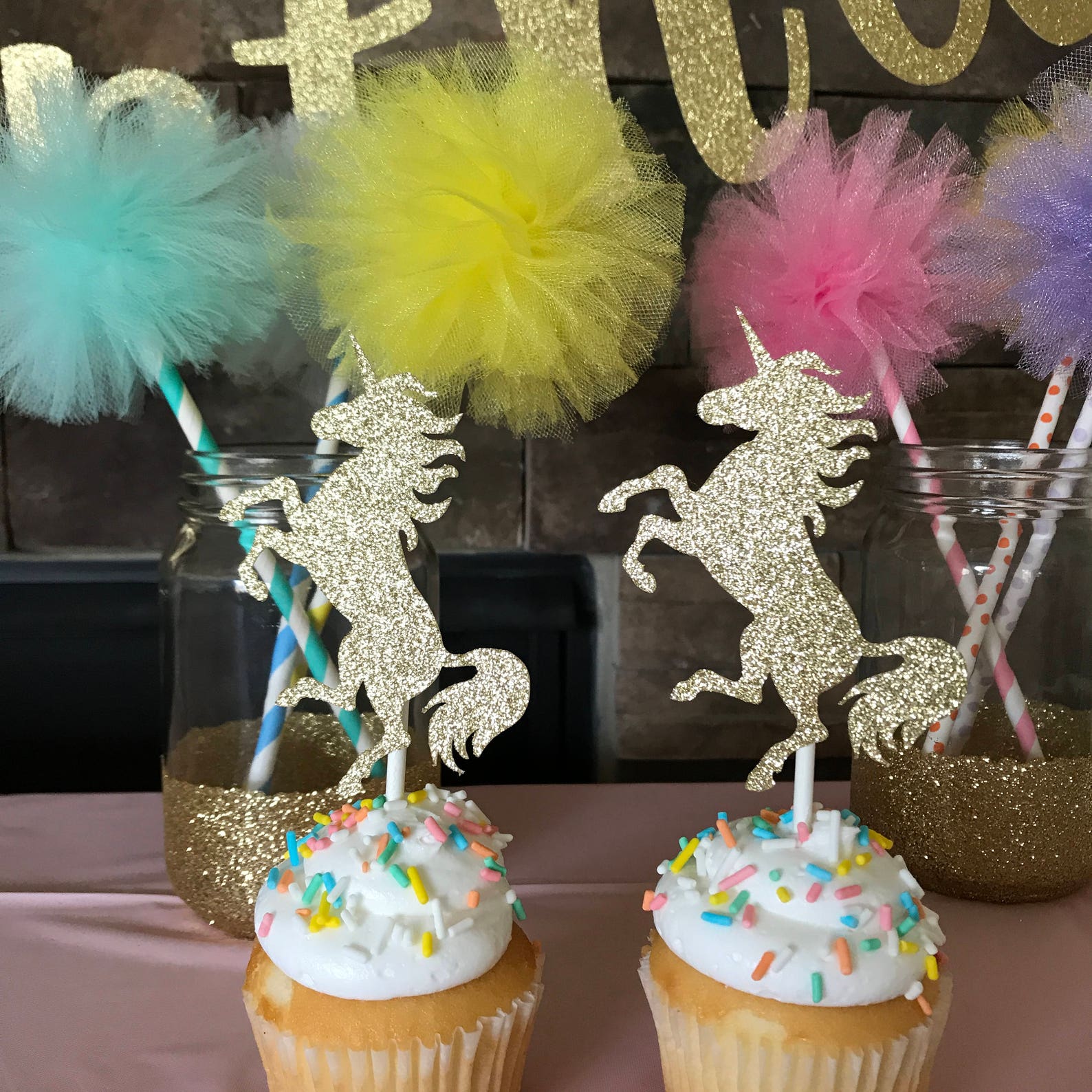 Glitter Unicorn Cupcake Picks Page Two