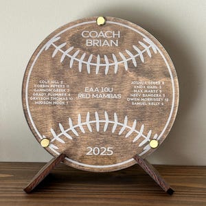 Baseball Coach Gift, Baseball Plaque, Gift for Coaches, Personalized Coach Gift, Custom Team Sign