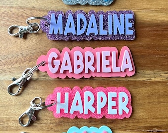 Personalized Acrylic Name Keychain: Backpack Tag