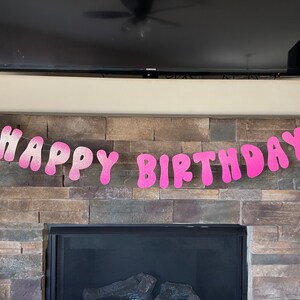 Banner de feliz cumpleaños, banner de fuente genial, decoraciones de caras felices, cumpleaños genial, cumpleaños de cara feliz
