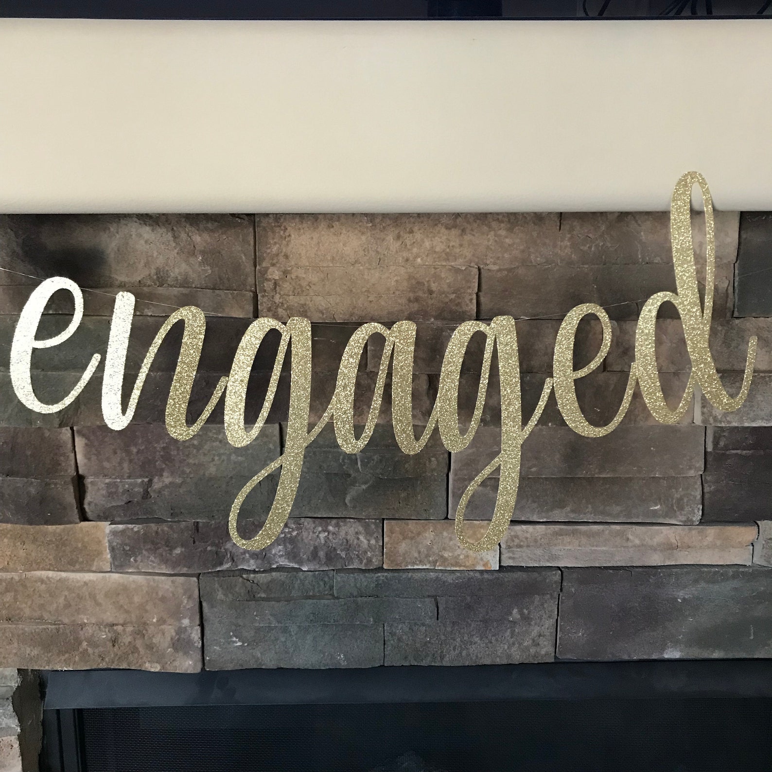 Engaged Banner / Engagement Banner / Engagement Photo Prop / | Etsy