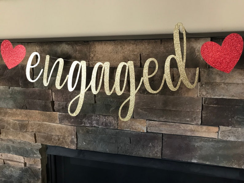 Engaged Banner / Engagement Banner / Engagement Photo Prop / - Etsy