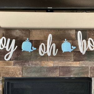 Boy oh boy banner, whale baby shower decorations, whale baby shower, boy oh boy, whale baby banner, boy baby shower, it’s a boy banner