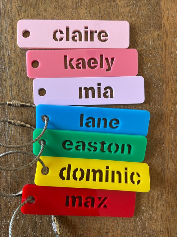 Personalized Name Tags for Bags, Backpack Tags, Sports Teams Bag Tags,  Gifts Under 20, Name Keychain, Personalized Bag Tag, Kids Bag Tag -   Denmark