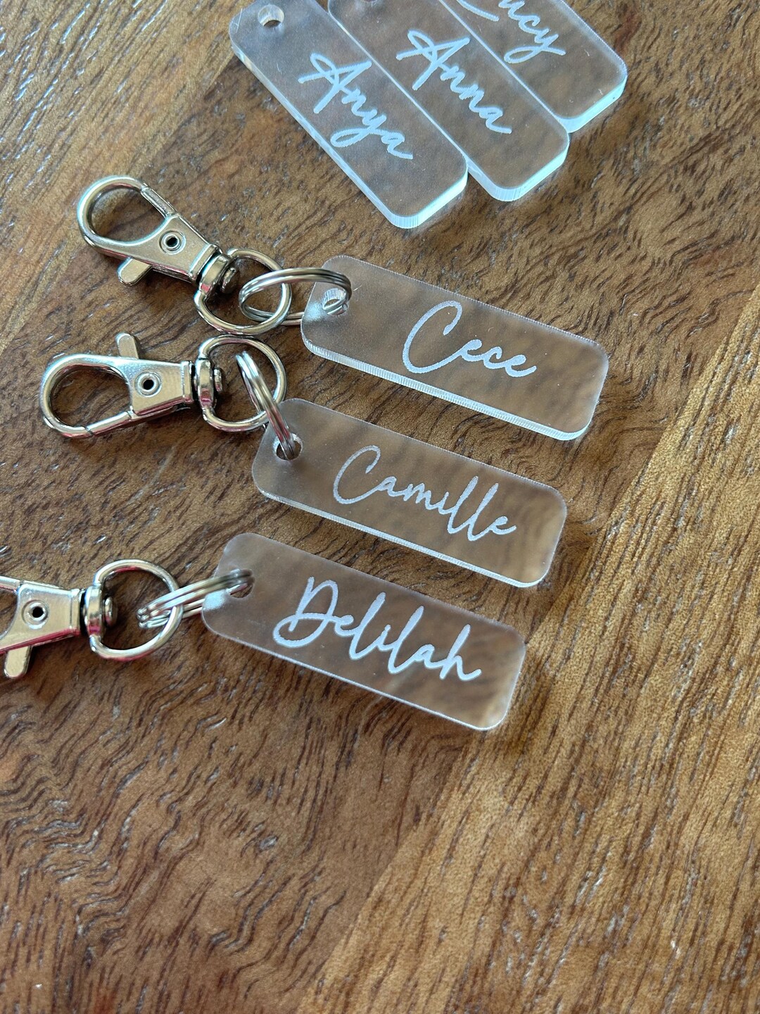 Personalized Acrylic Name Keychain: Custom Zipper Pull Tag - Etsy