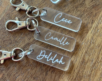 Personalized Acrylic Name Keychain: Custom Zipper Pull Tag
