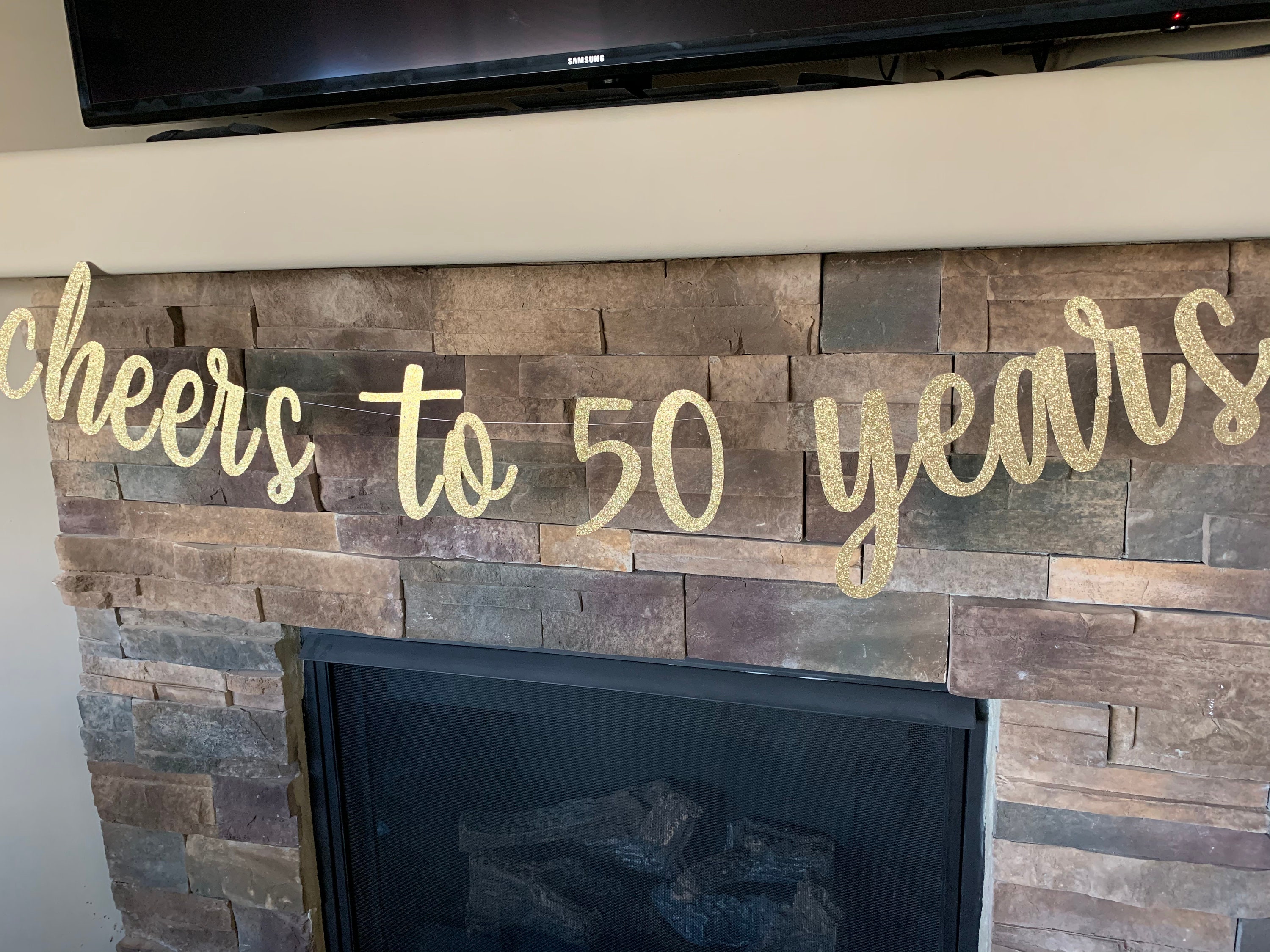 50. Geburtstag Dekoration „Made In 1972“ – Glitterndes Banner Für Innen & Außen, Schwarz-gold