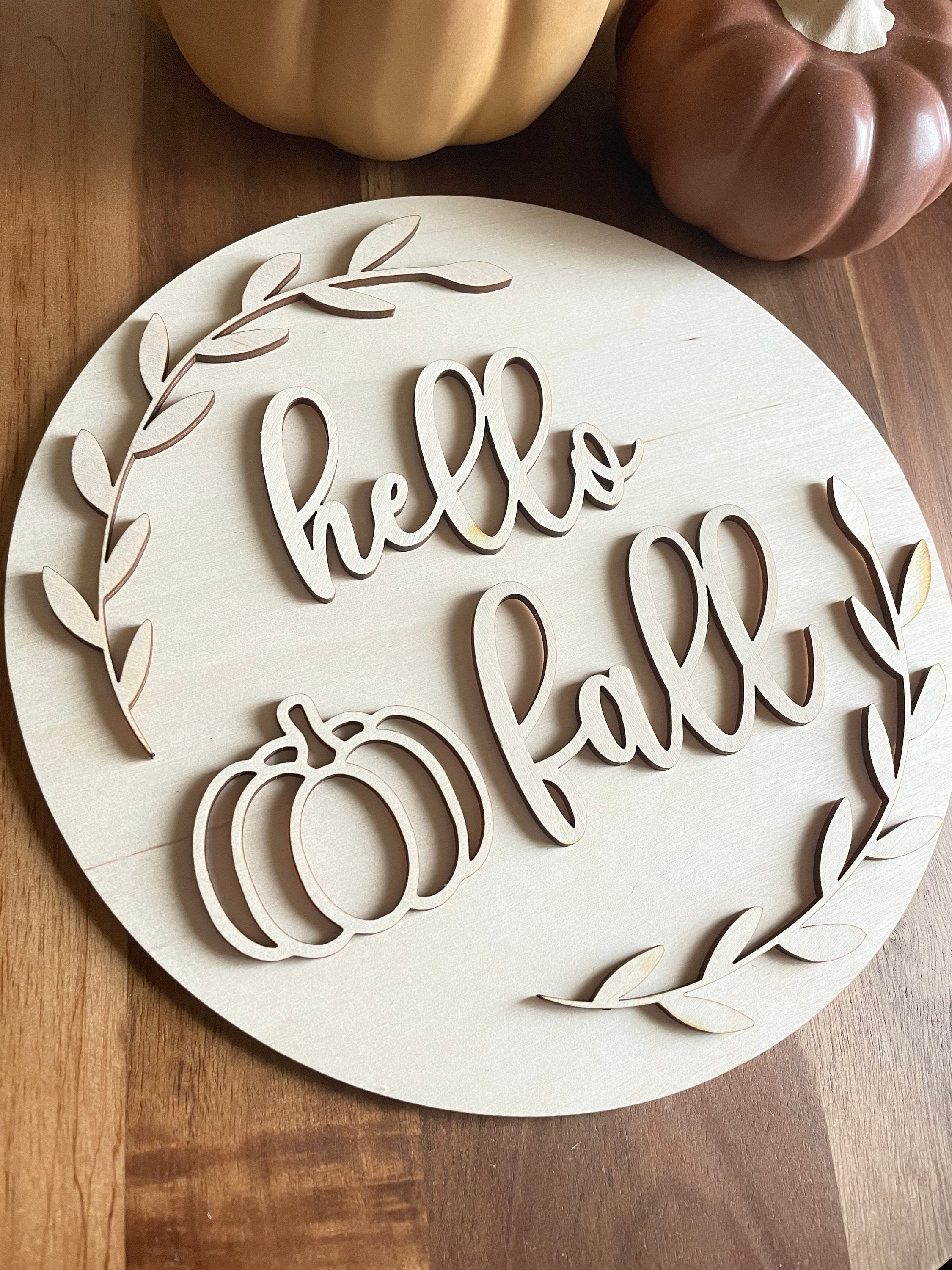 Hello Fall Unfinished Sign Diy Wood Sign Unfinished Wood Etsy 日本