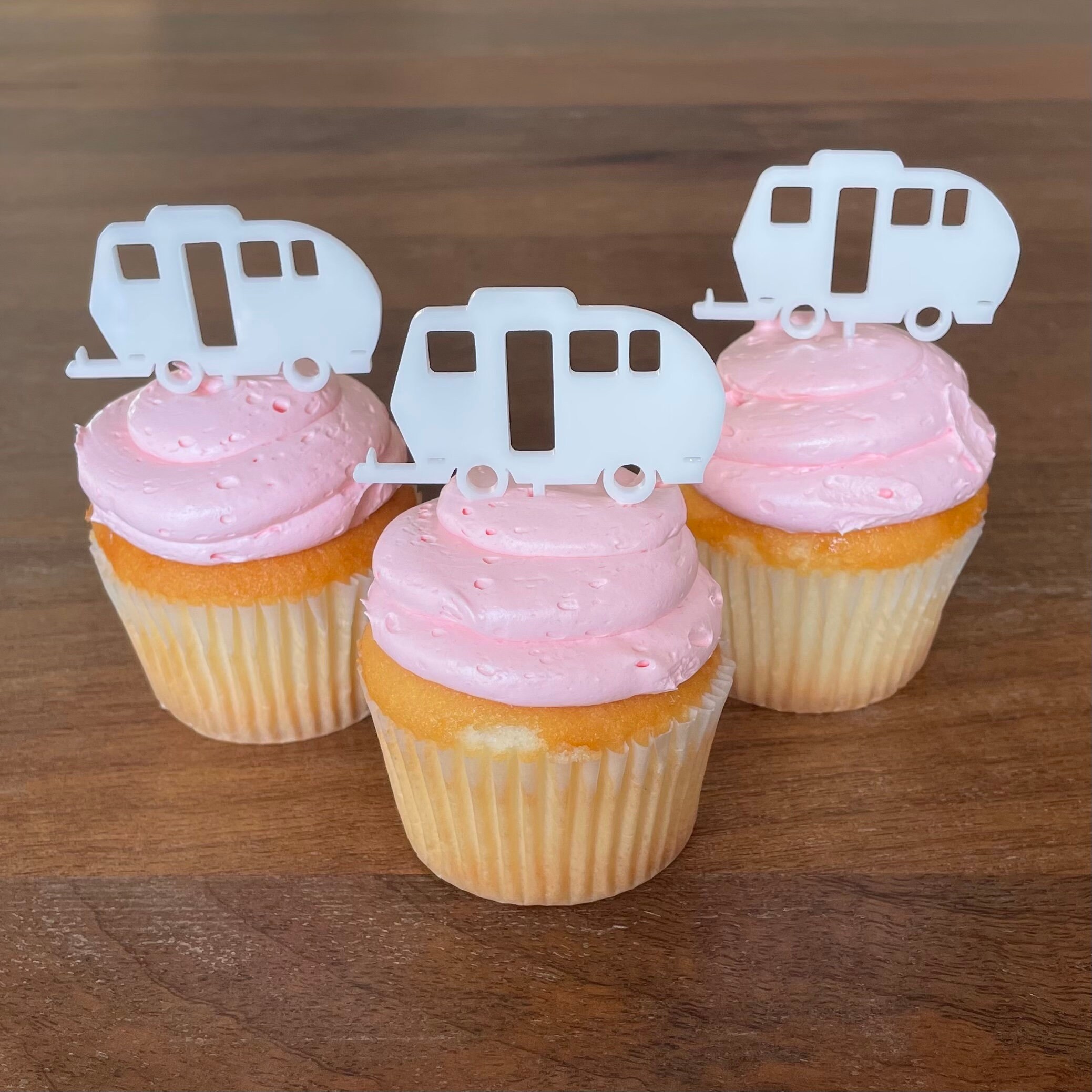 Camper cupcake toppers camper toppers camp birthday decorations glamping party ideas camper food picks food picks acrylic