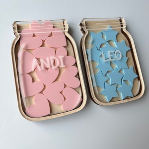 Personalized reward jar, reward jar for kids, token jar, potty training jar, behavior system, custom name star jar, behavior tokens