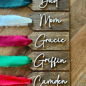 Christmas Stocking Tags, Wooden Stocking Tags, Custom Name Stocking Tags, Personalized Stocking Tags, Wooden Name Tags, Christmas Tags