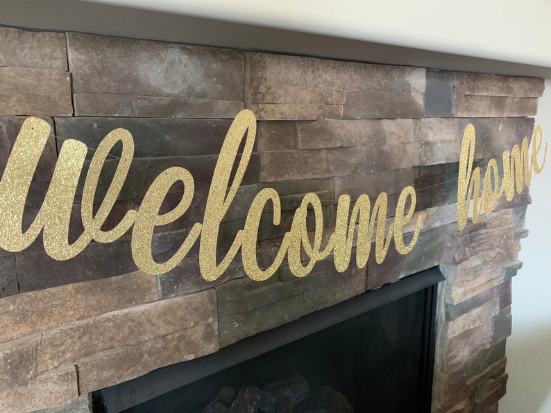 Custom Glitter Welcome Home Banner: Military Homecoming Party Decor image 8