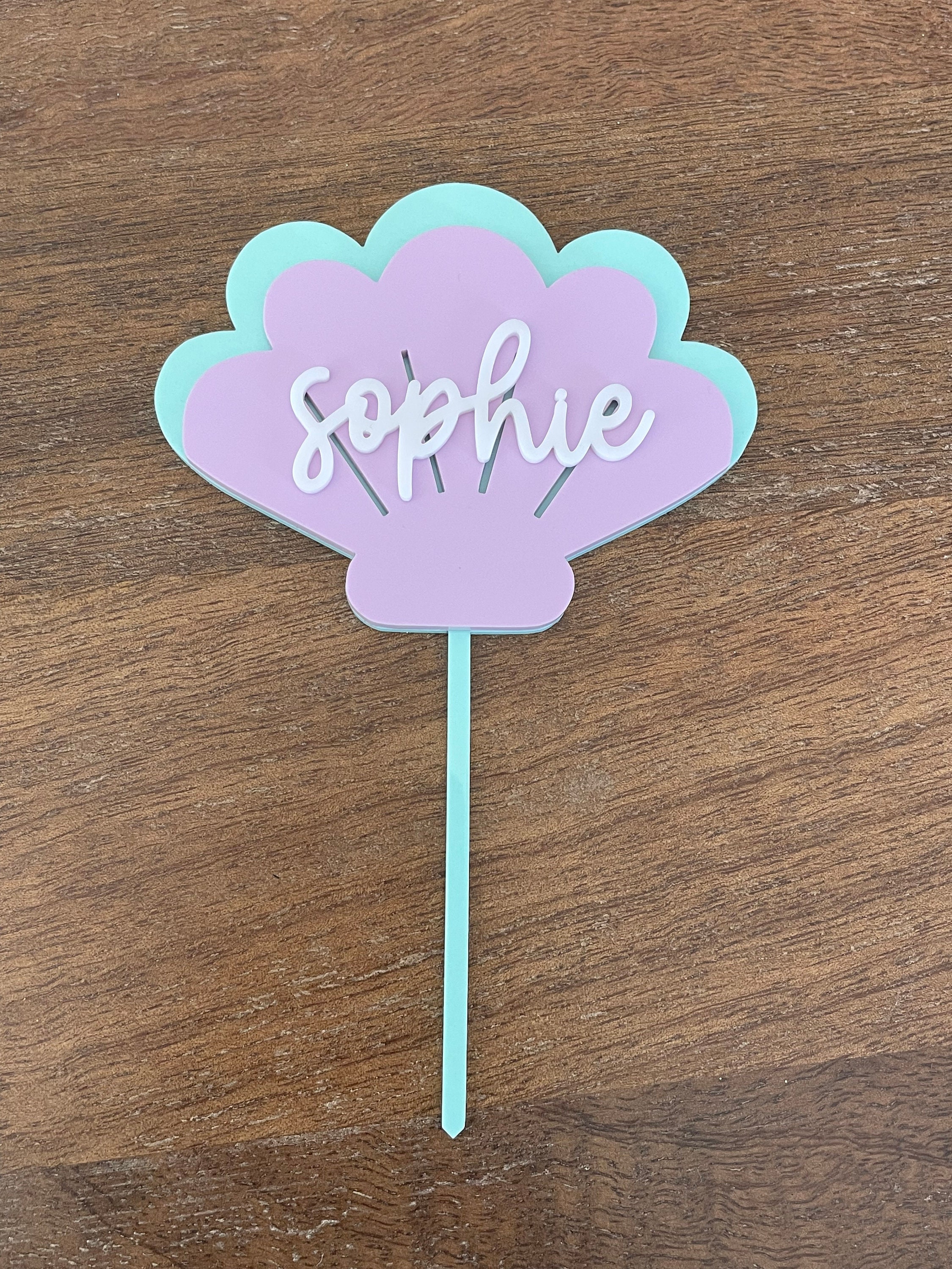 Custom Clam Shell Acrylic Cake Topper Clam Shell Cake Topper Etsy