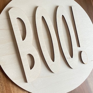 Letrero de Boo sin terminar, letrero de madera hecho a mano, letrero de madera sin terminar, fiesta de pintura, letrero de otoño hecho a mano, manualidad de Halloween hecha a mano, decoración de Halloween, letrero de Boo