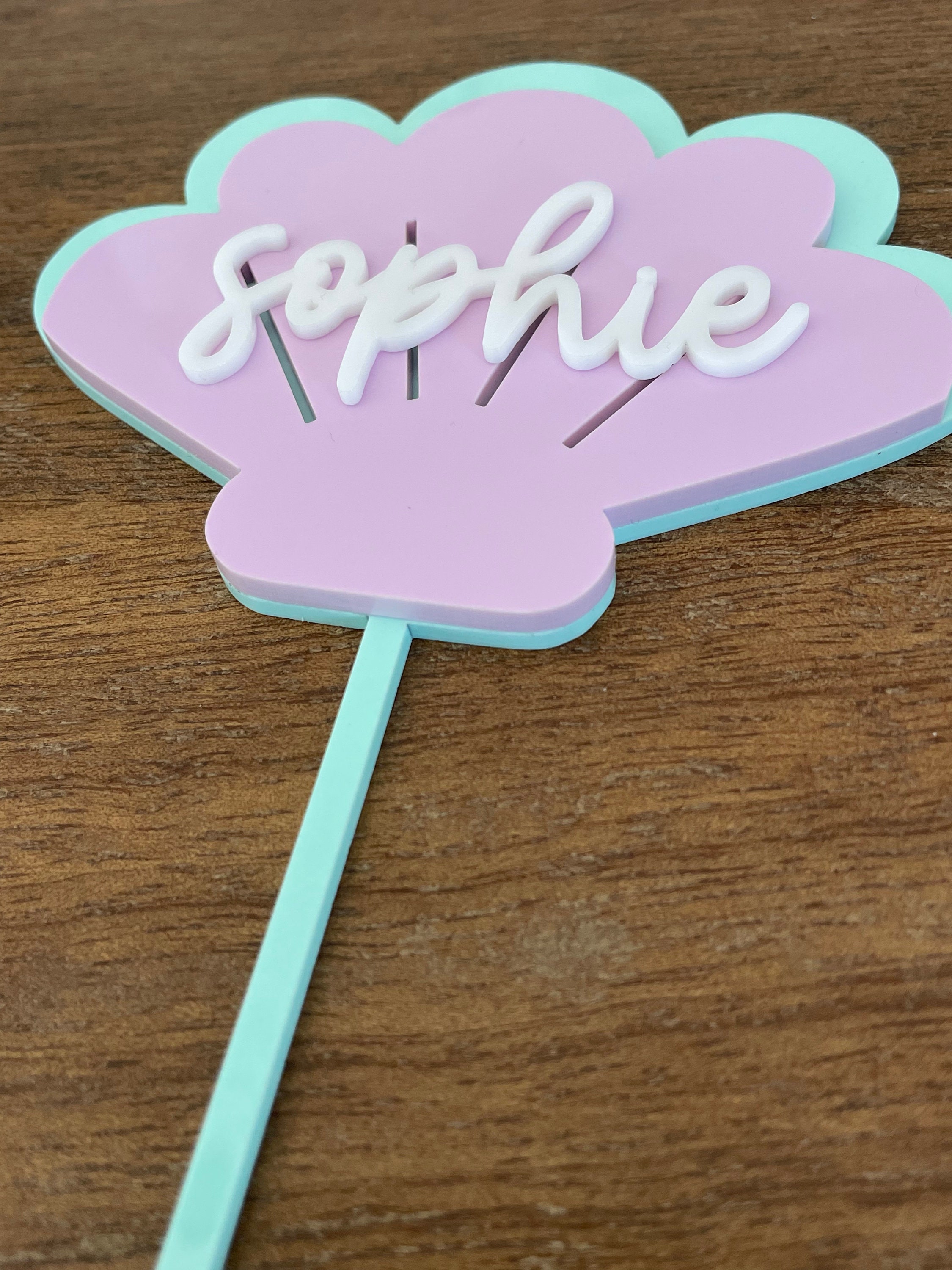 Custom Clam Shell Acrylic Cake Topper Clam Shell Cake Topper Etsy