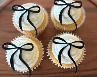 Bow Cupcake Toppers, Wedding Cupcake Toppers, Bridal Shower Party Decor, Bow Decorations, Galentines Party Decor, Bow Birthday Decor