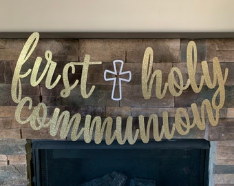 First holy communion banner, first communion banner, first holy communion, first communion decorations, first communion, religious banner