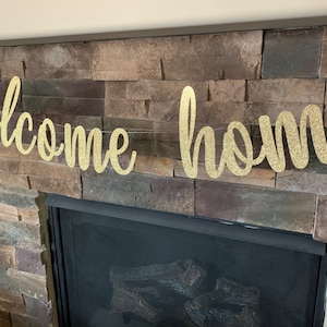 Custom Glitter Welcome Home Banner: Military Homecoming Party Decor image 7