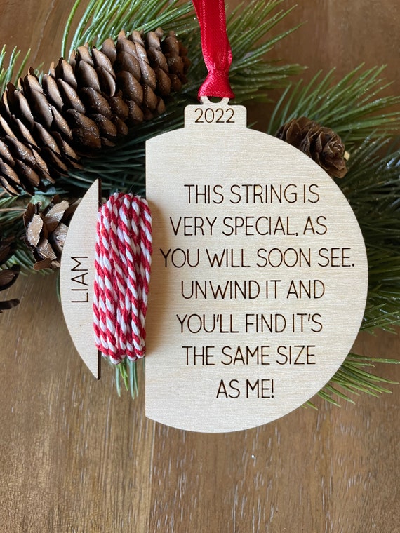 Personalized Height Ornament, Christmas Gift Ideas, Wooden Ornament, Wooden  String Ornament, Christmas 2023, Parent Gift, Kid Height 