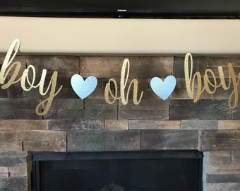 Boy oh boy banner / baby shower decorations / boy oh boy baby shower / boy oh boy / oh baby banner / boy baby shower / it’s a boy banner