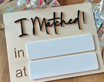 Medical Residency Match Day Sign: Wooden Celebration Decor