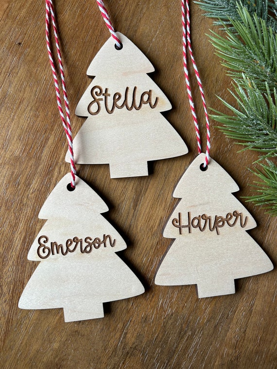  Set of 3 Christmas Stocking Name Tags Personalized Stocking  Wooden Name Tags Letters, Custom Wood Name Stocking Tags for Christmas Tree  Decoration, Personalized Gift Tags for Stockings : Health & Household