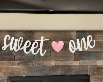 Sweet one banner, sweet one heart banner, Valentines birthday, sweet one decorations, one heart banner, sweet one, February birthday, one