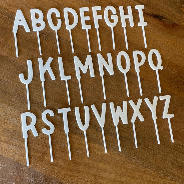 Individual Letter Cake Toppers, Single Letter Cake Topper, Alphabet Cake Topper, Custom Cake Topper, Acrylic cake letters