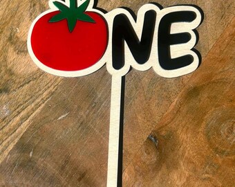 Tomato Cake Topper, One Cake Topper, First Birthday Decorations, Italian Theme Smash Cake Topper