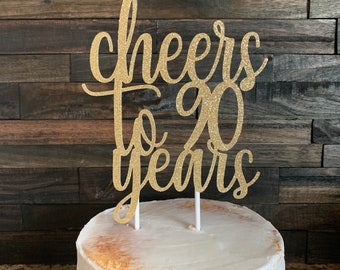 Cheers to 90 years Cake Topper, Cheers to 90 Years, 90th Birthday Cake Topper, Happy 90th Birthday, 90th birthday sign, 90th birthday decor