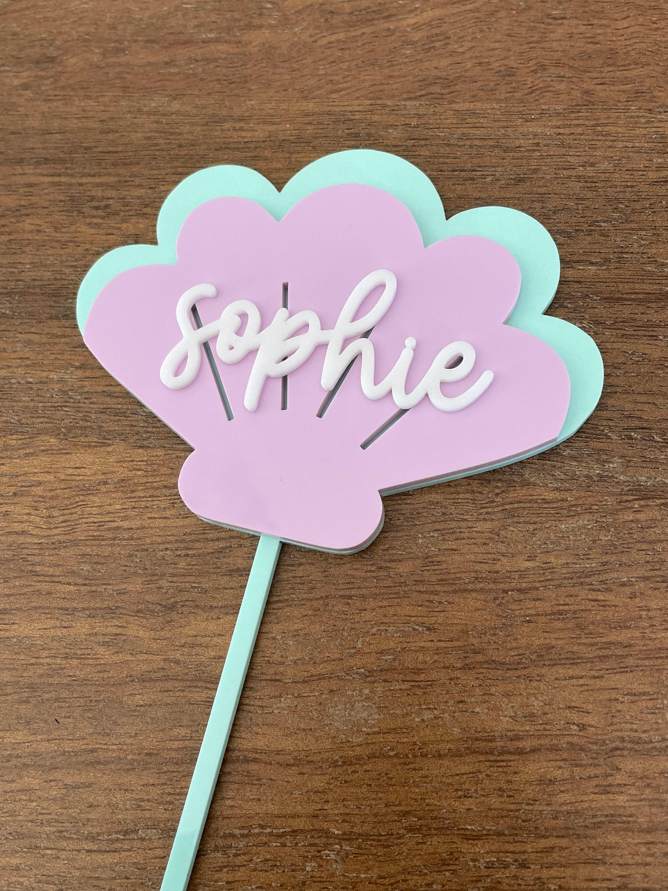 Custom Clam Shell Acrylic Cake Topper Clam Shell Cake Topper Etsy