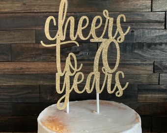 Cheers to 70 years Cake Topper, Cheers to 70 Years, 70th Birthday Cake Topper, Happy 70th Birthday, 70th birthday sign, 70th birthday decor