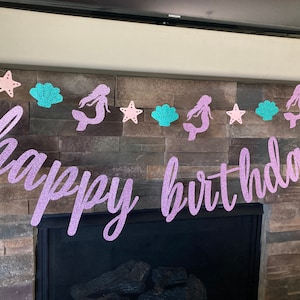 Mermaid Birthday Banner, Mermaid Party Decorations, Mermaid Birthday Decorations, Mermaid Party Supplies, Mermaid Birthday Garland