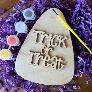 Letrero de maíz dulce sin terminar, kit de pintura para madera para hacer uno mismo, letrero de madera sin terminar, actividad de pintura, manualidad para hacer uno mismo, manualidad para Halloween para hacer uno mismo, manualidad para pedir dulces