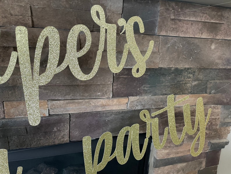 Festiko Pajama Party Gold Glitter Banner – DIY Decoration Sign For Sleepovers, Birthdays & Parties - View #8