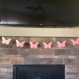 butterfly banner, butterfly bunting, butterfly birthday banner, butterfly decorations, spring birthday banner, butterfly baby shower