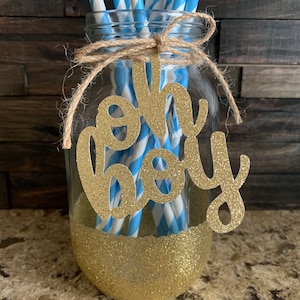 Oh Boy Baby Shower Decorations, Baby Shower Jar Tags, Oh boy jar tags, Oh Boy Decorations, Oh boy baby shower decor, oh boy mason jar tags