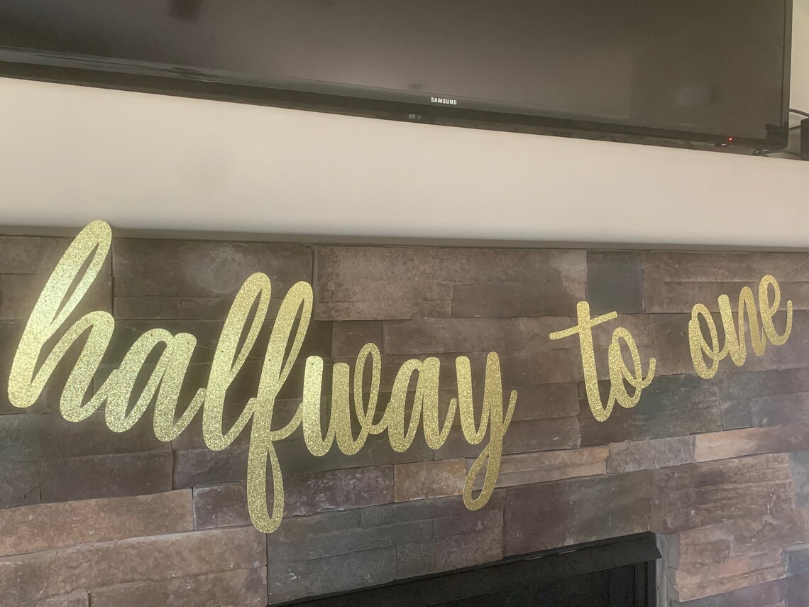 Halfway to One Banner 6 Month Old Decorations Half Birthday Etsy