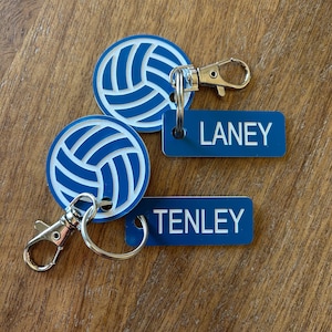 Volleyball personalized keychain, acrylic keychain, volleyball bag tag