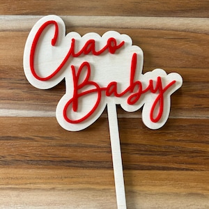Ciao baby cake topper, Italian summer theme, baby shower cake topper bild 1