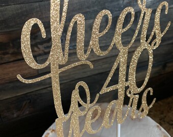 Tortenaufsatz 'Making America Great Since... Cheers To 40 Years' | Für 40. Geburtstag Oder Jubiläum | Aus Lebensmittelechtem Karton | 16,8 X 12,5 Cm