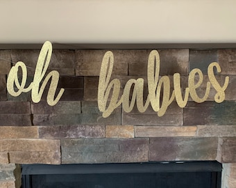 Oh Babies Glitter Banner: Baby Shower Decoration