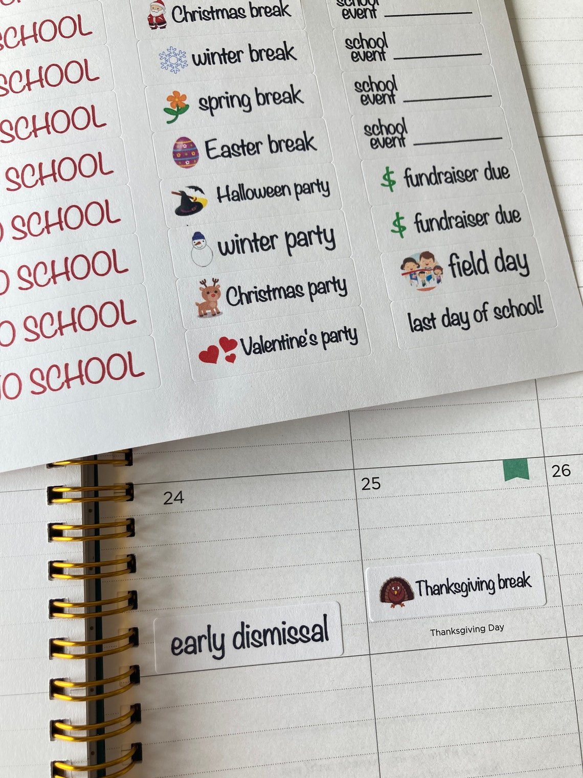 School Calendar Stickers School Year Planner Stickers School - Etsy